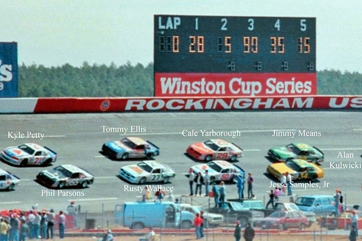 Jesse Samples Jr NASCAR Rockingham 1987 Winston Cup 34 Green Flag